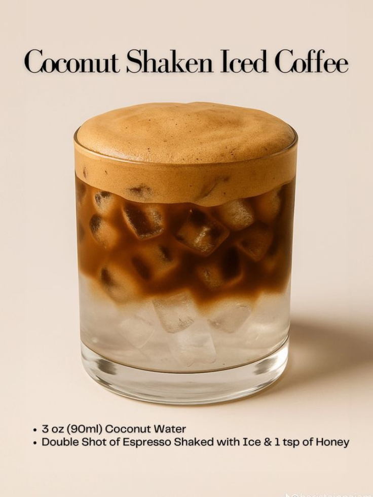 Coconut Shaken Iced Coffee with Vanilla
